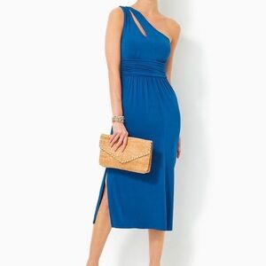 Lilly Pulitzer Vibrant Blue One-Shoulder Helena Dress